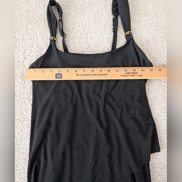 Miraclesuit Tankini Top Sz 8 Black Razzle Dazzle Underwire Swim Tank - Picture 10 of 10
